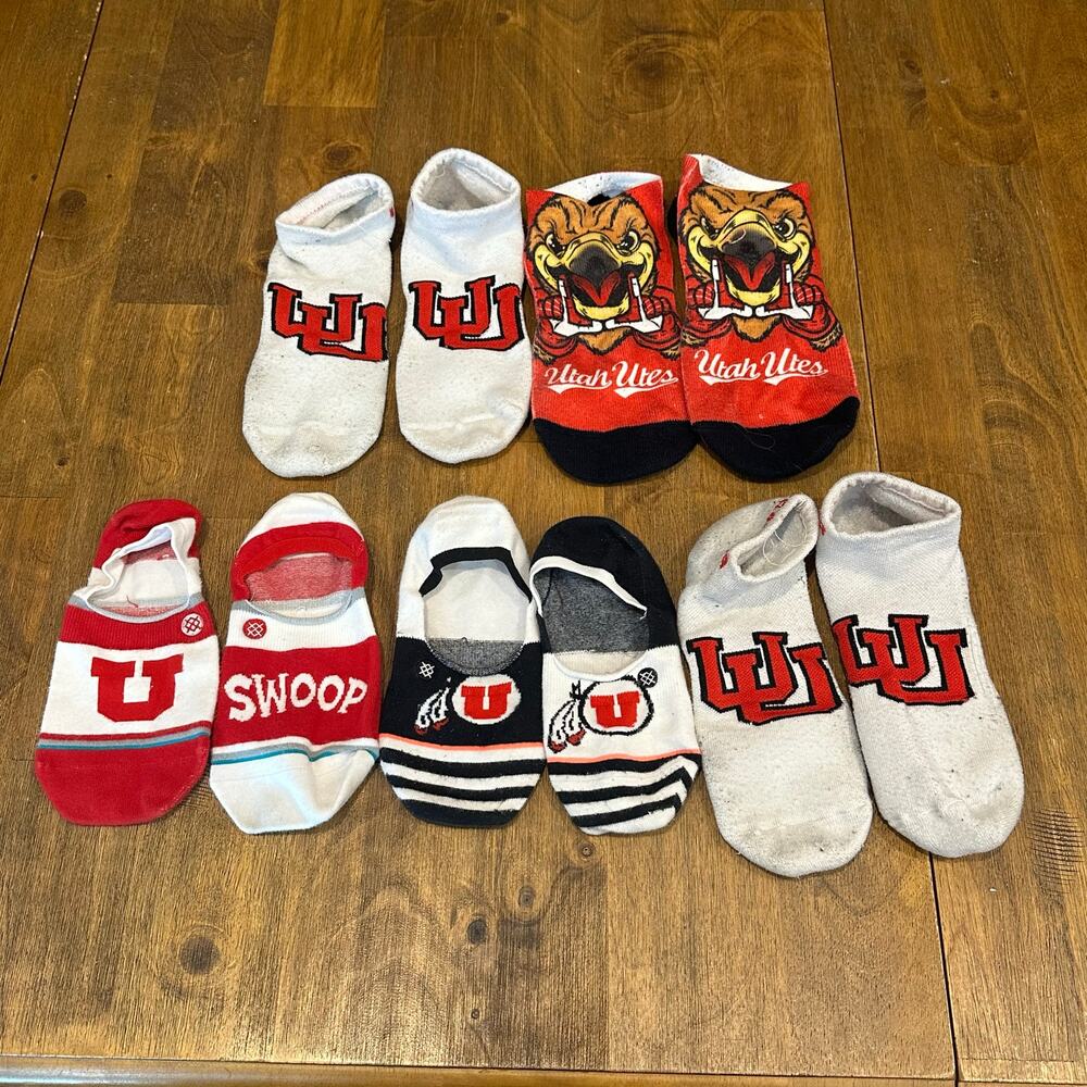Utah Utes Socks Lot Various University Of Utah 5 Pairs